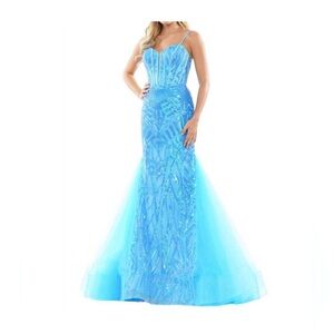 COLORS Dress Vibrant Blue Sequined Dress